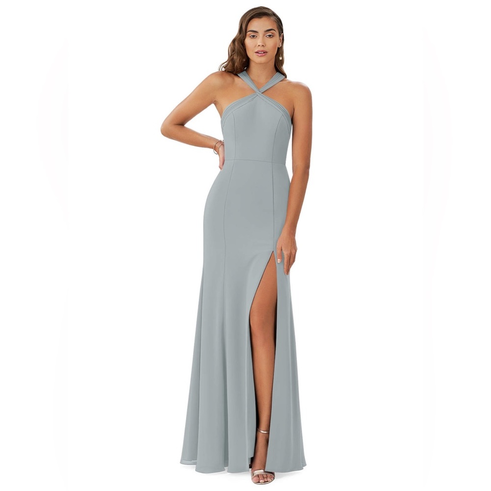 AZAZIE RUE
A-Line Pleated Chiffon Floor-Length Dress Dolphin Grey